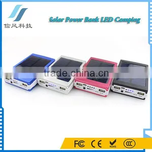 6000mAh Two-sided Dual-USB Solar Power Bank LED Torch Light for IPhone Silver thumbnail-6