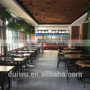 Foshan Supplier Wooden Restaurant Fast Food Table and Chairs thumbnail-6