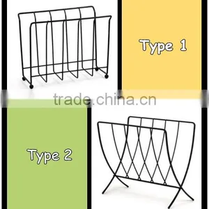Black Metal Magazine Rack, Two Style thumbnail-1