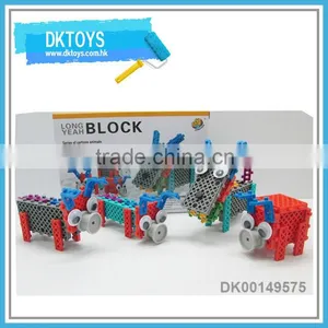 Hot Sale New B/O 38Pcs Item 4 In 1 Wolf With 3 Little Pigs Animal Building Blocks Set Creative Fun Kids Toys thumbnail-1