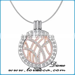 DIY Customized Round Coin Blank Beautiful Gold Pendant Necklaces thumbnail-1
