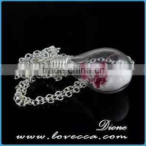 Europe Style Women Fashion Accessory DIY Dried Flower Glass Pendant Necklace thumbnail-1