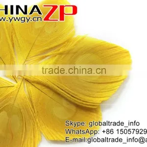Leading Supplier CHINAZP Wholesale Top Selling Dyed Yellow Trimmed Peacock Feathers Eyes for Earrings thumbnail-2