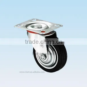 Ball Bearing Adjustable Furniture 100mm Black Rubber Caster Wheel thumbnail-1