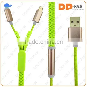 2 in 1 Usb Cable 2.0 Data Cable Tangle Free Zipper Usb Cable for Iphone 6 thumbnail-1