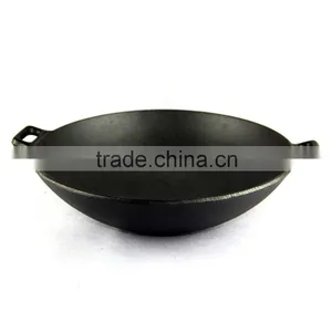 30cm and 37cm Enameled Cast Iron Wok thumbnail-1