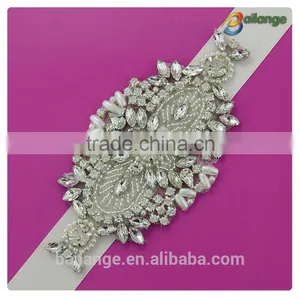 Lace Mesh Design Crystal Motif Heat Transfer Hot Fix Rhinestone thumbnail-1