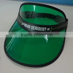 Cheap Promotional Plastic PVC Transparent Sun Visor Cap With Custom Logo thumbnail-1