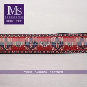 Hot Selling Ethnic 4cm Width Polyetser Jacquard Ribbon Wholesale thumbnail-1