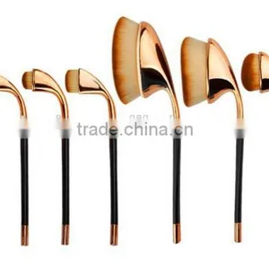 Silver / Gold New Arrival Hot Sale 9pcs Golf Brushes Oval Makeup Brush thumbnail-3