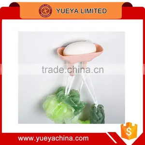 Hard Plastic Soap Dish Holder Bathroom Shower Tray With Hook Wall Suction Cup thumbnail-1