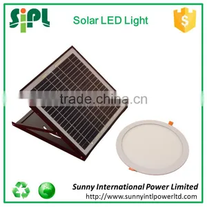 New Style 15 Watt Portable Solar Panel Powered Led Panel Lamp Ceiling Light thumbnail-1