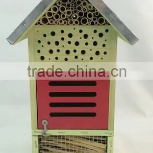 FSC Wooden Garden Hanging Bee Insect Hotel Wooden Insect Bee House thumbnail-3