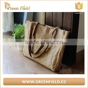 Eco Friendly Natural Washable Kraft Paper Handle Shopping Bag thumbnail-2