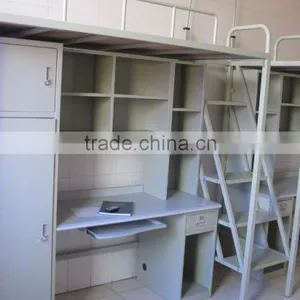 Steel School Dormitory Bed Metal Frame Beds Steel Army Beds With Under Cabinet thumbnail-1
