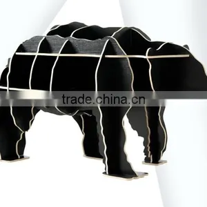 Bear Puzzle Table,Creative Animal Furniture,MDF DIY Assembled Bear Table For Fashion Living Room,Wooden Animal Furniture thumbnail-4