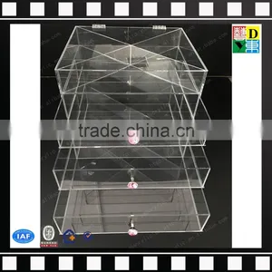 2016 Purple Diamond Handle Clear Desktop Acrylic Cosmetics Makeup Organizer thumbnail-3