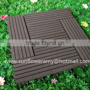 Natural Outdoor PE Decking Tiles Non-slip Wood Composite Decking Tiles thumbnail-3