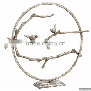 Nickle Plated Round Bird Design Sculpture thumbnail-1