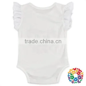 New Design Cotton Boutique Clothing Little Girls Lace Flutter Sleeve Rompers Summer Baby Girls Beach Romper thumbnail-3