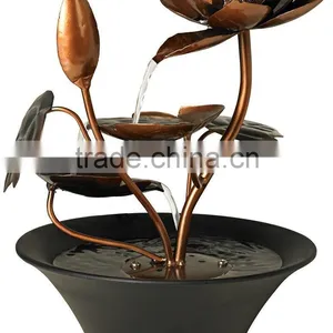 Begonia Flowers Cascading Indoor Tabletop Fountain thumbnail-2