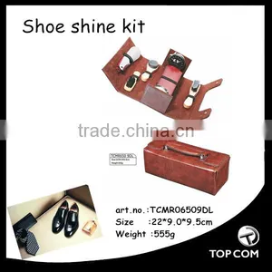 8pcs Shoe Polish Kit/shoe Shine Set Inleather Case/men's Shoe Care Set thumbnail-1