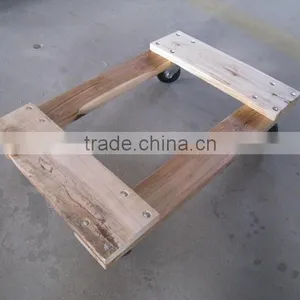 Heavy Duty Wood Plant Pot Dolly Furniture 4 Caster Hand Cart Trolley thumbnail-1