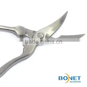 SPO0007 LFGB Certificated 10" Kitchen Shears 3cr15 Heavy Poultry All Steel With Spring and Lock thumbnail-5