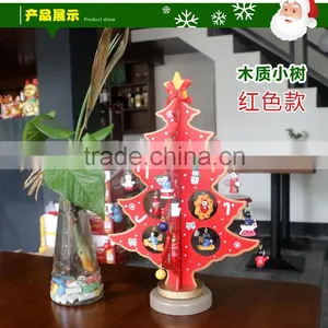 2016 New Product Cheap Mini Wooden Christmas Trees Table Decorations With Ornaments Gift SL thumbnail-1