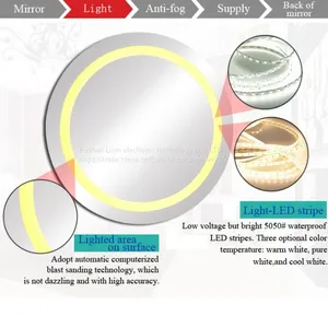 LED Light up Mirrors , Backit Mirrors With Heating Pad for Anti Fog thumbnail-2