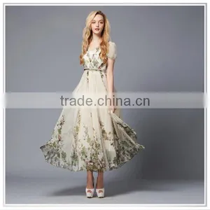 Customized 2015 New Fashion Digital Printing Commuter Outfit Silk Chiffon Skirt thumbnail-1