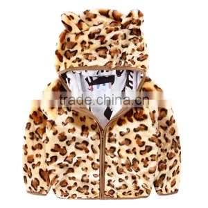 Wholesale Children's Clothing Coral Fleece Coat Cute Leopard Print Boys Winter Outfit thumbnail-1