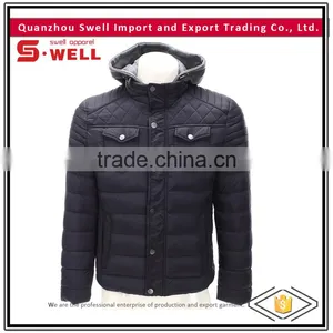 2016 Stylish Winter Quilted Hoody Mens Jacket thumbnail-1