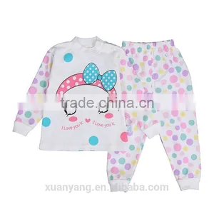 2017 Latest Design Wholesale Baby Clothes Boutique Christmas Pajamas for Children Knit Fabric Cheap Kids Pajamas thumbnail-1