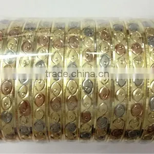 Imitation Jewelry, Gold Plated Bangles, Diamond Cut Bangle, Fashion Jewelry, Tri Color Plated Bangle thumbnail-6
