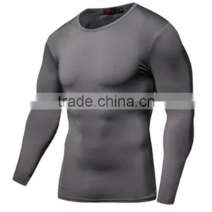 Customized 100% Polyester Moisure Wicking Men's Blank Long Sleeve Gym t Shirt thumbnail-1