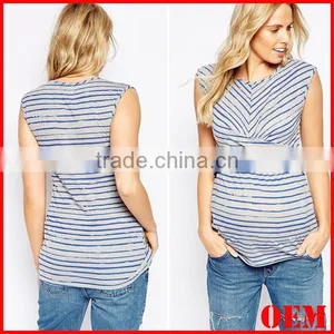 2015 Fashion Sleeveless Twist Front Top for Maternity Shirt Tank Top thumbnail-1