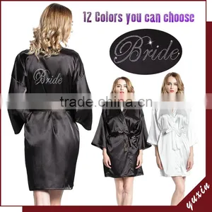 Customized Bride Bridesmaid Embroidered Satin Robe RW1-0001 thumbnail-1