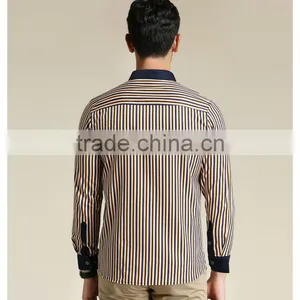 2017 Latest Fashionable Mens Stripe Shirt thumbnail-4