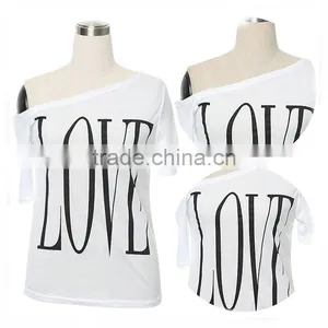 Fashion Women T-shirt Lace Short Sleeve Shoulder Off Blouse Plus Size thumbnail-5
