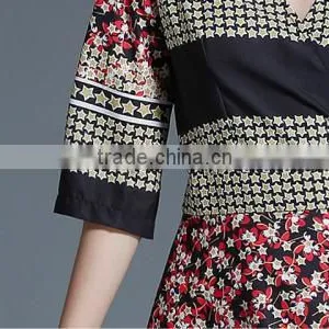Chiffon Printed Shivering Red One-piece Dress New Fashion Ladies Dress thumbnail-4