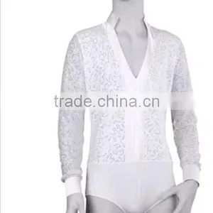 2016 Newly Men's Ballet Leotard, White Sequin and Lycra!!! thumbnail-1