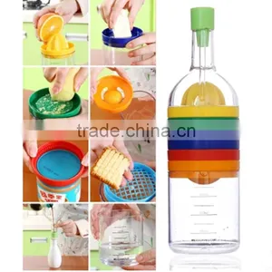 8 In 1 Multifunction Kitchen Gadgets Useful Bottle Professional Vegetable Gadget Separator Juicer Funnel Measuring Cup KC1467 thumbnail-3