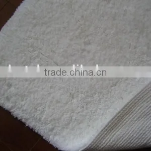 Hotel Antislip White Cotton Bath Rug With Rubber Bottom thumbnail-6