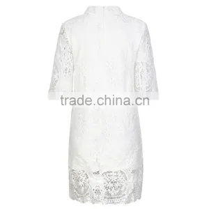 Fashion Women Elegant Crochet Ghana Lace Dress Styles Ladies Latest Sexy Evening Party Mini Dresses thumbnail-6