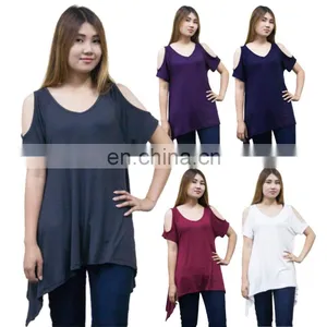 Womens Ladies Dressy Summer Casual Cold Off the Shoulder Tank Tops Shirts Blouse thumbnail-1
