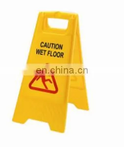 Customized Yellow Plastic Equipment Warning Sign With Floor thumbnail-1