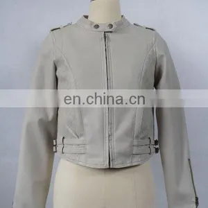 2015 Wholesales Fashion Leather PU Genuine Cheap Faux Leather Jacket With High Quality For Leather Coat thumbnail-1