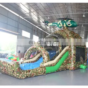Water Slides With Bouncer Camouflage Inflatable Games Outdoor Games thumbnail-2