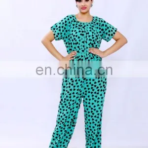 Smartly Designed Turquoise Colored Short Sleeve Jumpsuit thumbnail-1
